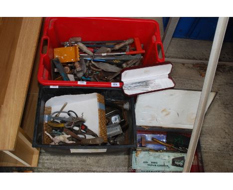 Various tools including planes, trowels, saws, etc plus dentistry equipment.