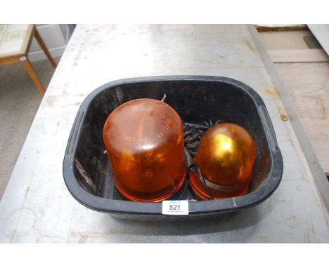 Two rotary flashing tractor beacons.