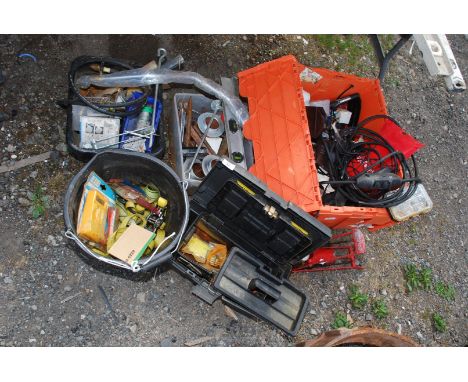 A foot pump, ratchet straps, tools etc.