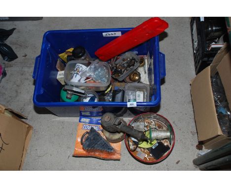 Air operated Sealey sander, fire extinguisher and various fittings