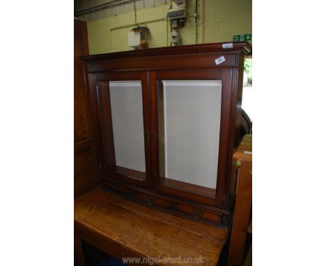 Glass fronted Cocktail Cabinet with three small lower drawers, 33'' wide x 33'' tall.