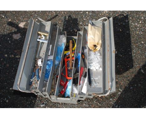 A cantilever toolbox and tools.
