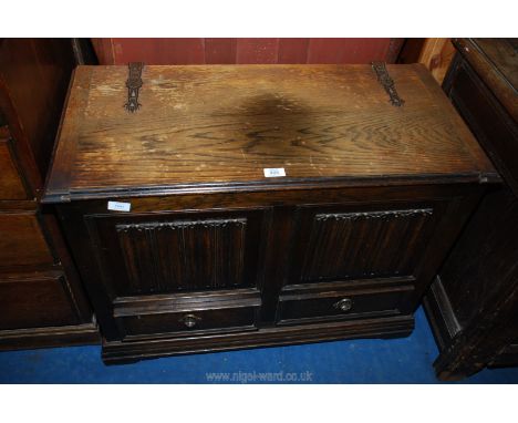 A Blanket chest with 2 drawers to the base 34" wide x 17" deep x 26" high.