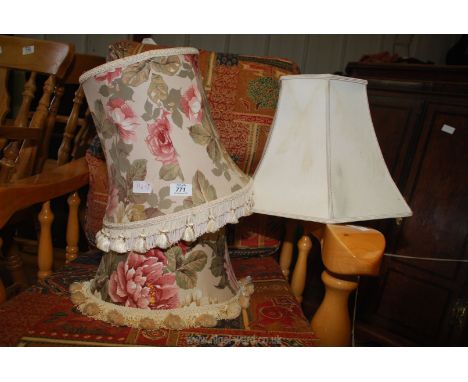 Three lamp shades.