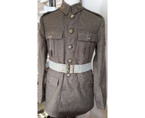 WW2 British Other Ranks 1922 pattern Service Dress Uniform complete with all original RAMC Shoulder titles and buttons, named