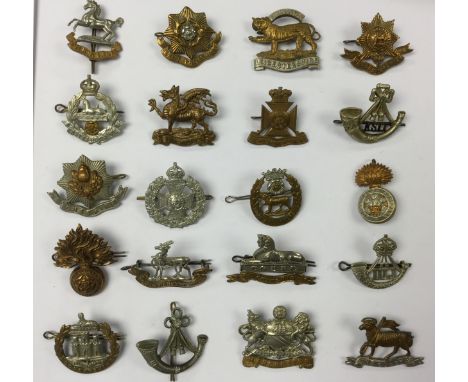 WW1 British Infantry Regt Cap Badges: Kings Regt, York &amp; Lancaster, Royal Welch Fusiliers, Durham Light Inf, Dorsets, Rif