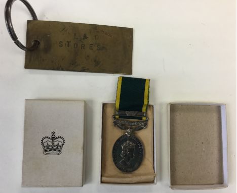 ERII Efficiency Medal with clasp to 22696407 Sgt PG Morton, REME. Complete with original box of issue and box of issue for th