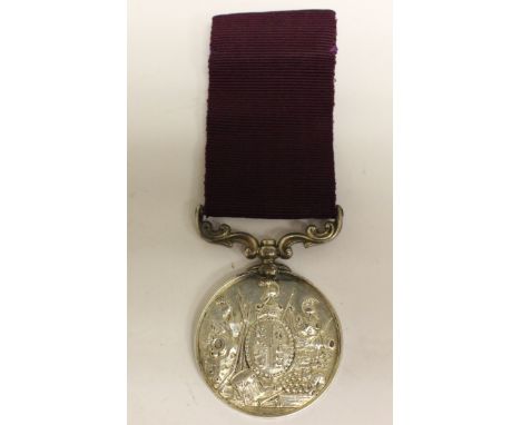 Army Long Service &amp; Good Conduct Medal to 21177 Corpl G Agate, RA. Complete with ribbon and pin.