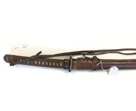WW2 Imperial Japanese Army Officers Shin Gunto sword with 67cm long blade. Visible Hamon temper line. Signed tang. Overall le