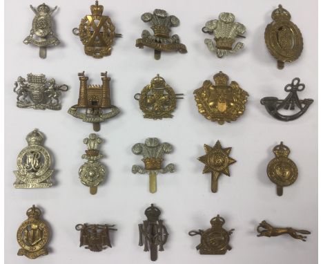 WW1 British Cap Badges: Denbighshire Hussars, Northumberland Hussars, Inns of Court Regt, Yorkshire Hussars Yeomanry, Ox &amp