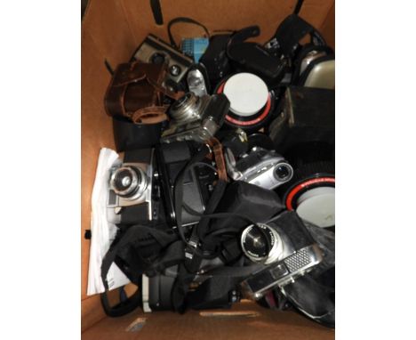 Box of Cameras, Lenses and Projector