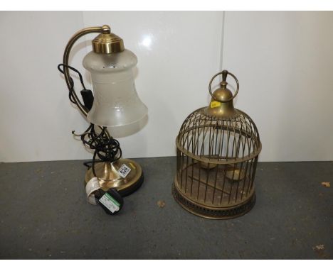Lamp and Ornamental Bird Cage 