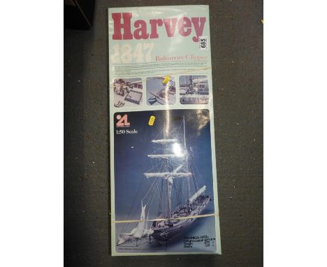 Boxed Model Harvey 1847 Baltimore Clipper 