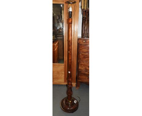 Standard Lamp with Carved Base 