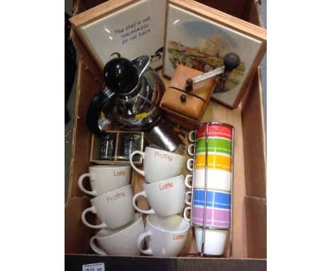 Coffee Pot Cups Grinder etc 