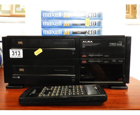 Alba Twin VHS Recorder/Player with Cassettes 