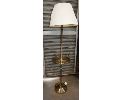 Brass Effect Floor Lamp with Shelf 