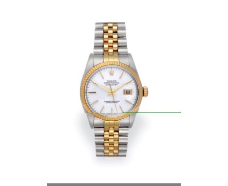 A Steel and Gold Automatic Calendar Centre Seconds Wristwatch, signed Rolex, Oyster Perpetual, Superlative Chronometer Offici
