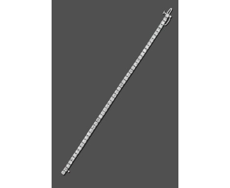 A Diamond Line Bracelet, round brilliant cut diamonds in white four claw settings, total estimated diamond weight 4.60 carat 