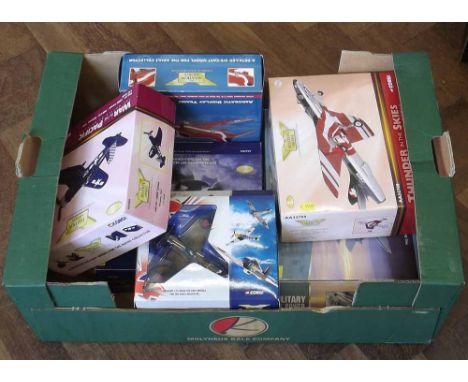 Six Corgi boxed 1:72 models, to include a Hawker Hunter AA32708, DH Mosquito AA32803, Hawk Red Arrow AA36001, USMC Corsair AA