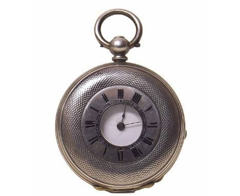 Silver half hunter pocket watch  Condition report: All clocks and watches are sold without warranty. Comments regarding the g