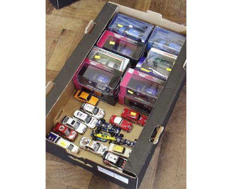 Collection of boxed diecast 1:43 scale cars, to include five Tickford 2002 - 2003 Ford Focus RS, Model Box Ferrari 275 GTB/4 