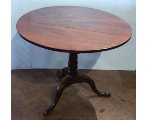 George III mahogany tripod table. Condition report: see terms and conditions