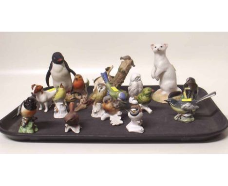 Three Beswick birds, nine Goebel birds, three Aynsley models and a Beswick Jack Russell. Condition report: see terms and cond