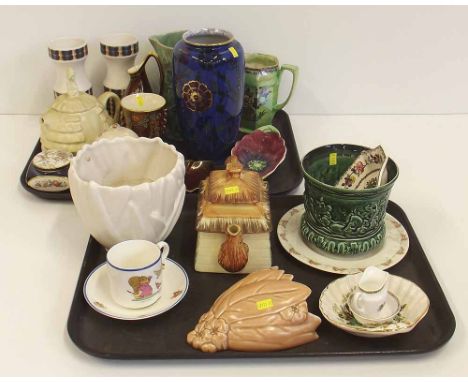 Collection of mixed Art Deco pottery to include Crown Devon, Beswick honey pot, Sylval, Wade, etc Condition report: see terms