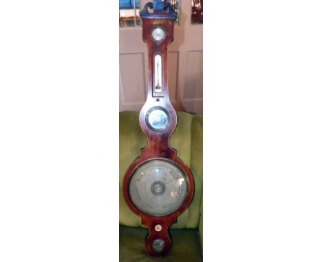 19th century mahogany mercury barometer Condition report: see terms and conditions