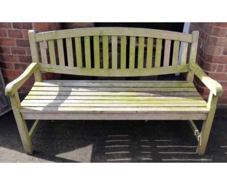 Hardwood garden bench Condition report: see terms and conditions