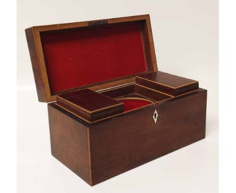 Geo III mahogany tea caddy Condition report: see terms and conditions