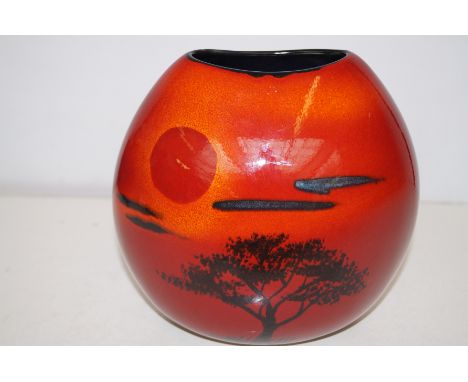 Poole pottery purse vase in the African Sky pattern, height 19cm