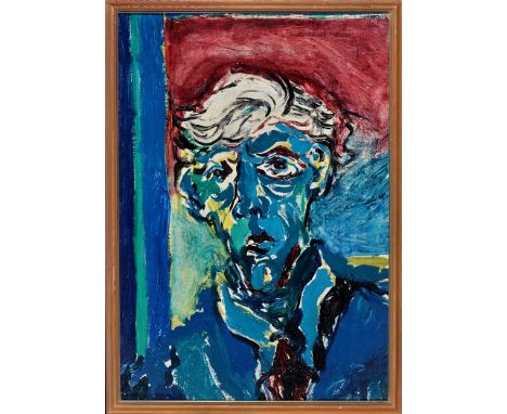 Philip Sutton"Portrait of Dennis Hawkins",signed, inscribed and dated June '53,oil on board,85 x 59cms; 33 1/2 x 23 1/4in.EXH