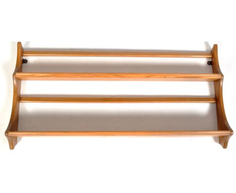 Ercol: a set of light elm wall shelves, 97 x 50cms.