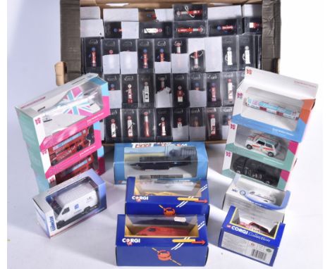 Modern Diecast Vehicles and Petrol Pumps, a boxed/cased collection,  includes Corgi London 2012 models (6), 04406 Mini Montec