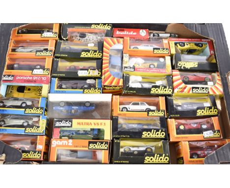 Solido 1970s and Later Diecast Cars, a boxed collection of competition and private cars, many with wear or minor damage and o