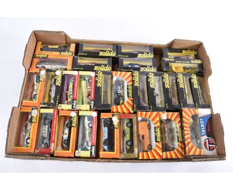 Solido 1970s and Later Diecast Vehicles, a boxed collection mainly competition but includes some private and commercial model