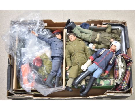 Action Man and Accessories, four Action Men (one with unattached head) together with a collection of clothing and various acc
