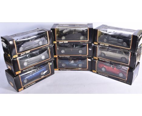 1:18 Scale Jaguar Models, a boxed collection of  nine includes XJ220 31807 (3), XK8 31836 (3), XK180 50337 XKR 31863 and S Ty