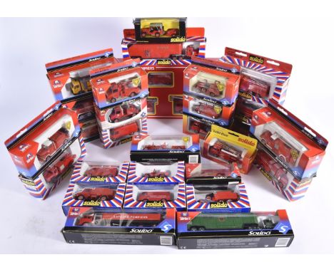 Solido Diecast Fire Service Vehicles, a boxed collection of vintage vehicles includes Cofret Pompiers 7010, Toner Gam series 