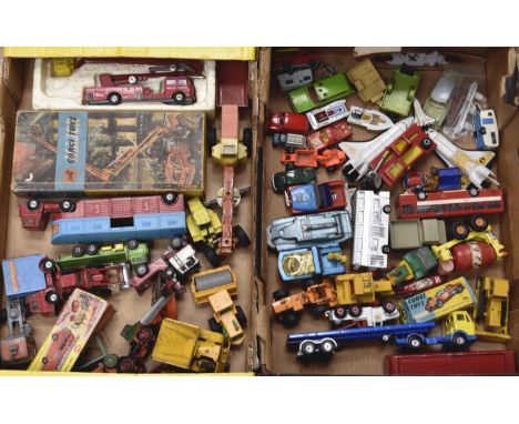 Post-war and Later Playworn Diecast Models, a collection of vintage private and commercial vehicles includes a boxed Corgi 11