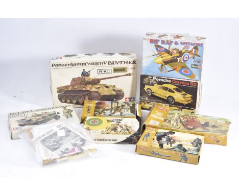 Airfix Tamiya and Revell Military kits and WWII figures and Revell Porsche kit, Airfix 1:32 Scale, 1808 Strongpoint, 1712 Par