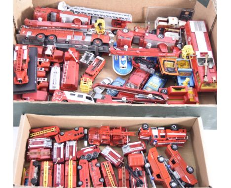 Unboxed Diecast Fire Service and Other Vehicles, various vintage and modern mainly fire service and commercial models in vari