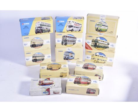 Corgi Classics Double Decker Buses, a boxed collection of mainly vintage vehicles includes, Daimler CW Utility 32501, AEC Rou