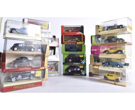 Modern Diecast Vehicles, a boxed/cased collection of mainly pre war private and military cars, comprises  Solido (11) include