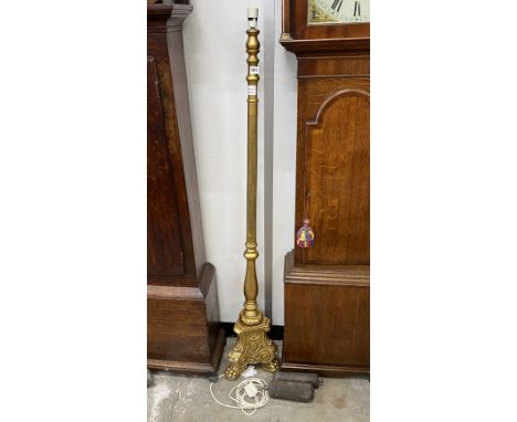 A gilt lamp standard, height 150cm