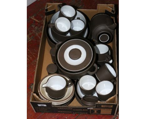 A Hornsea part dinner and tea service comprising teapot, six dinner plates, six side plates etc.