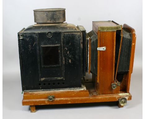A Victorian magic lantern projector by J. T. Chapman Ltd Manchester converted to electric.