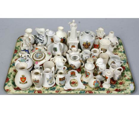 A tray of assorted crested china including Hamilton, Swan and Carlton.